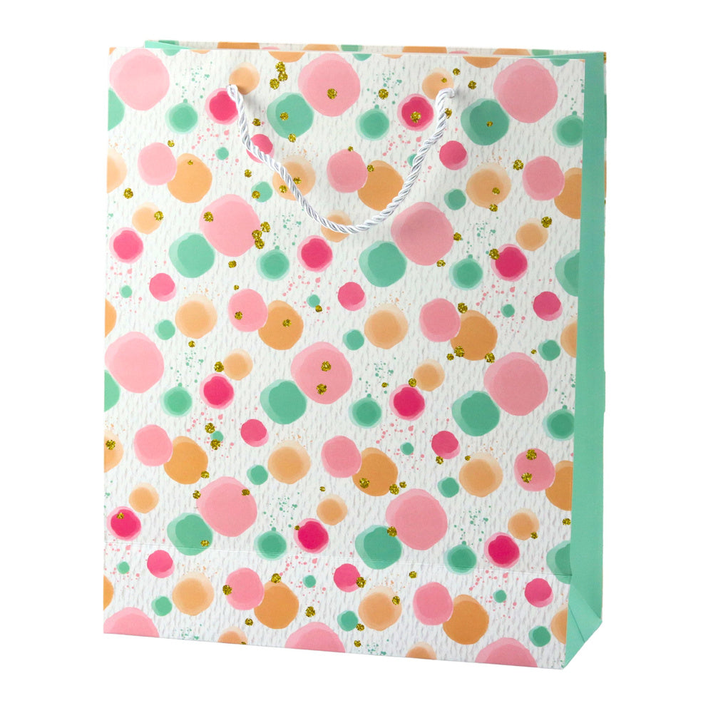 Dárková taška akvarelové tečky – pastelové 32×26×10 cm