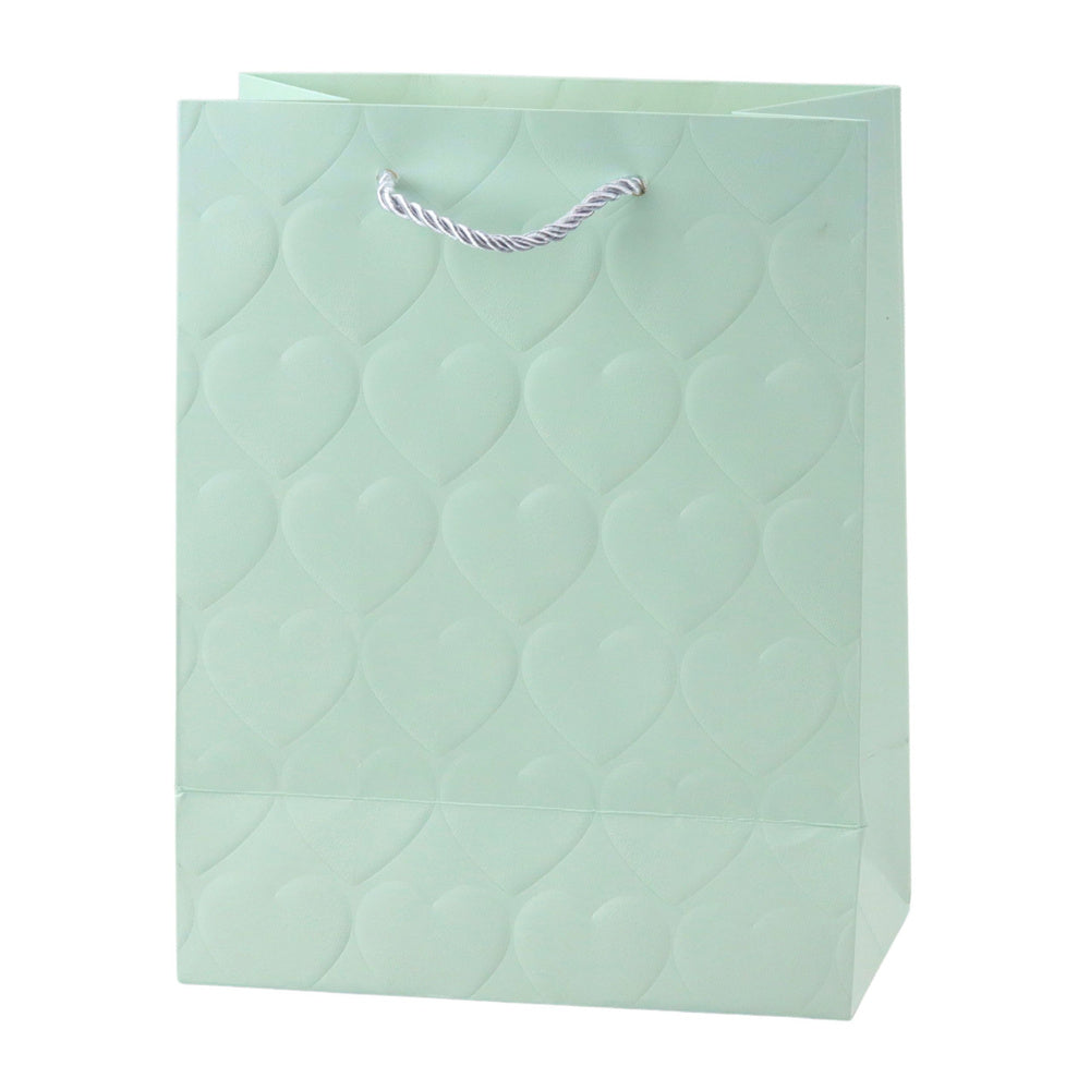 Dárková taška elegantní s reliéfními srdíčky 23x18x10,5cm