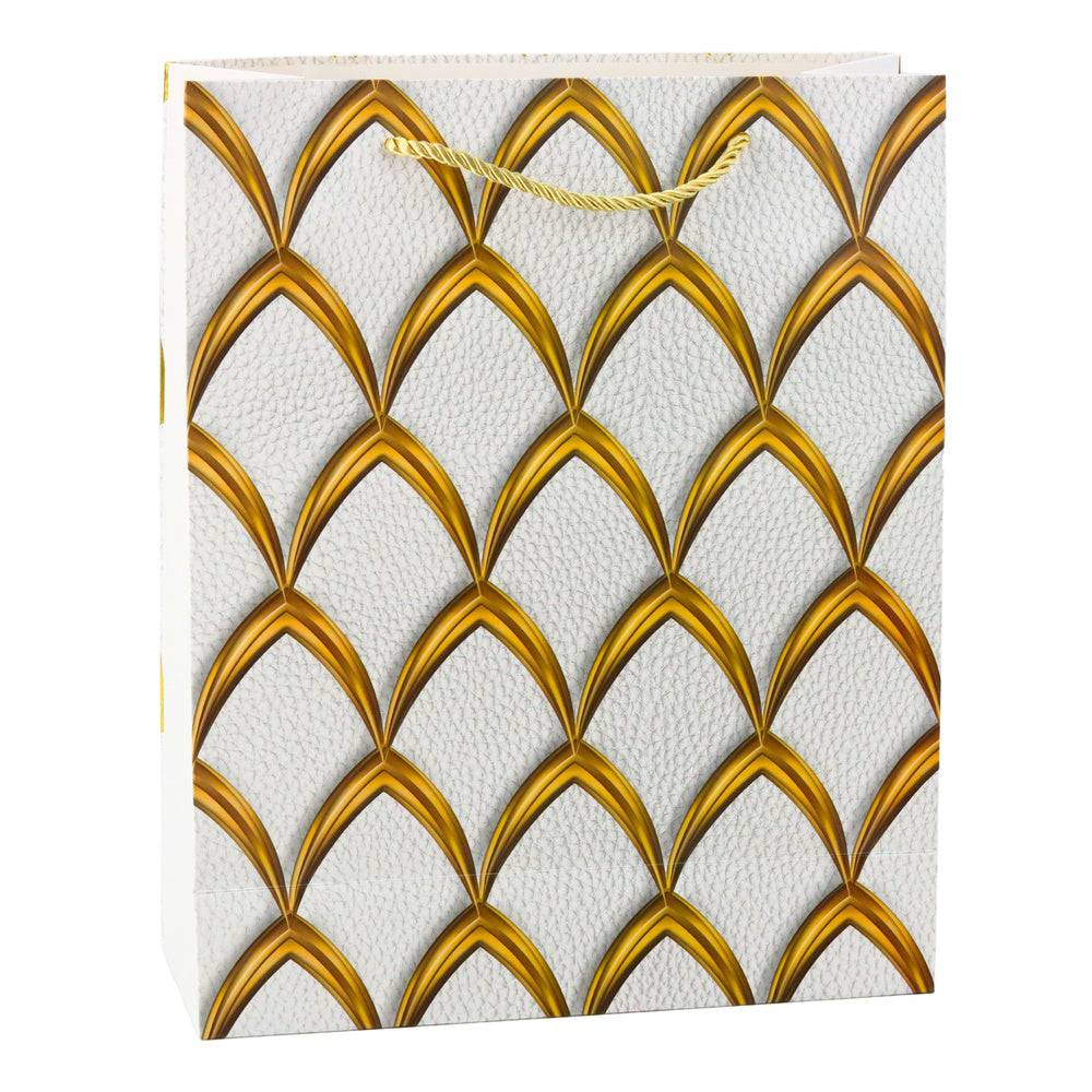 Dárková taška elegantní se zlatými zdobeními – 32x26x12 cm