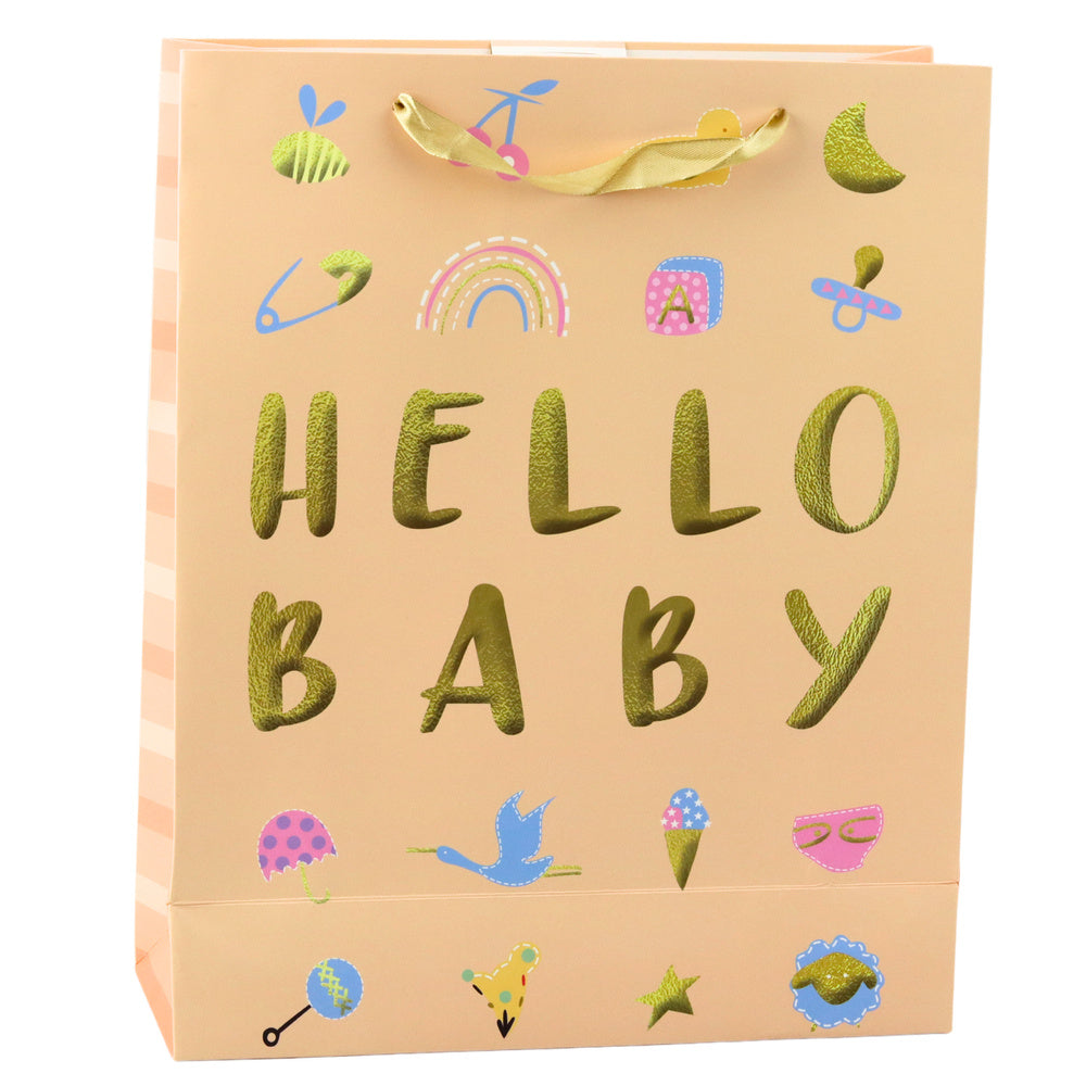 Dárková taška Hello Baby – dětské motivy 32x26x10cm | broskvoví