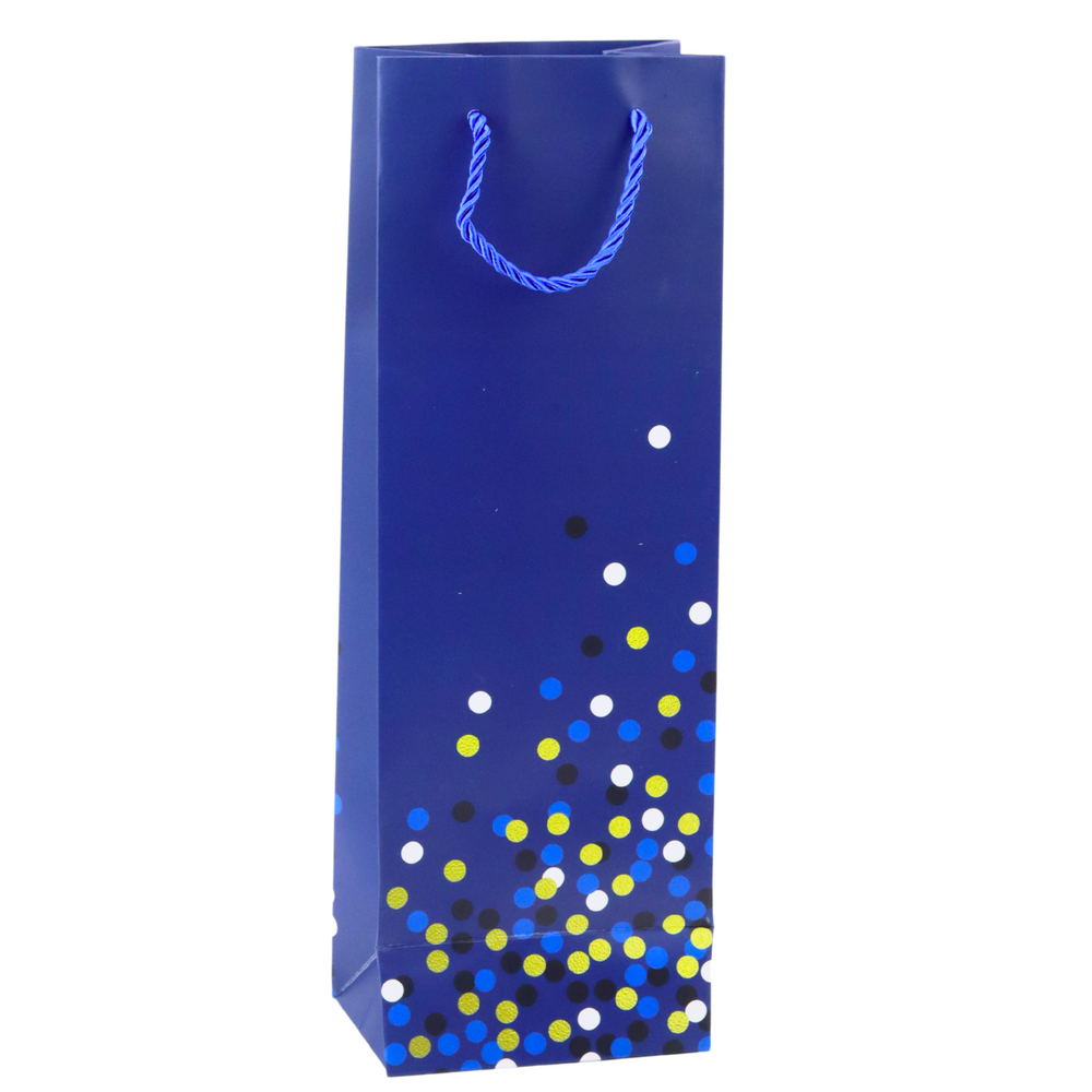 Dárková taška na láhev vína s puntíky – 36x12x9cm