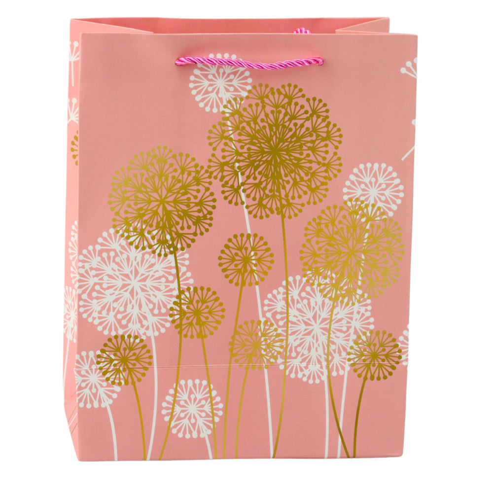 Dárková taška pampeliška – zlaté prvky 23x18x10,5cm