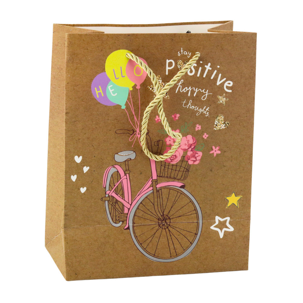 Dárková taška papírová barevné motivy – 23x18x10,5 cm