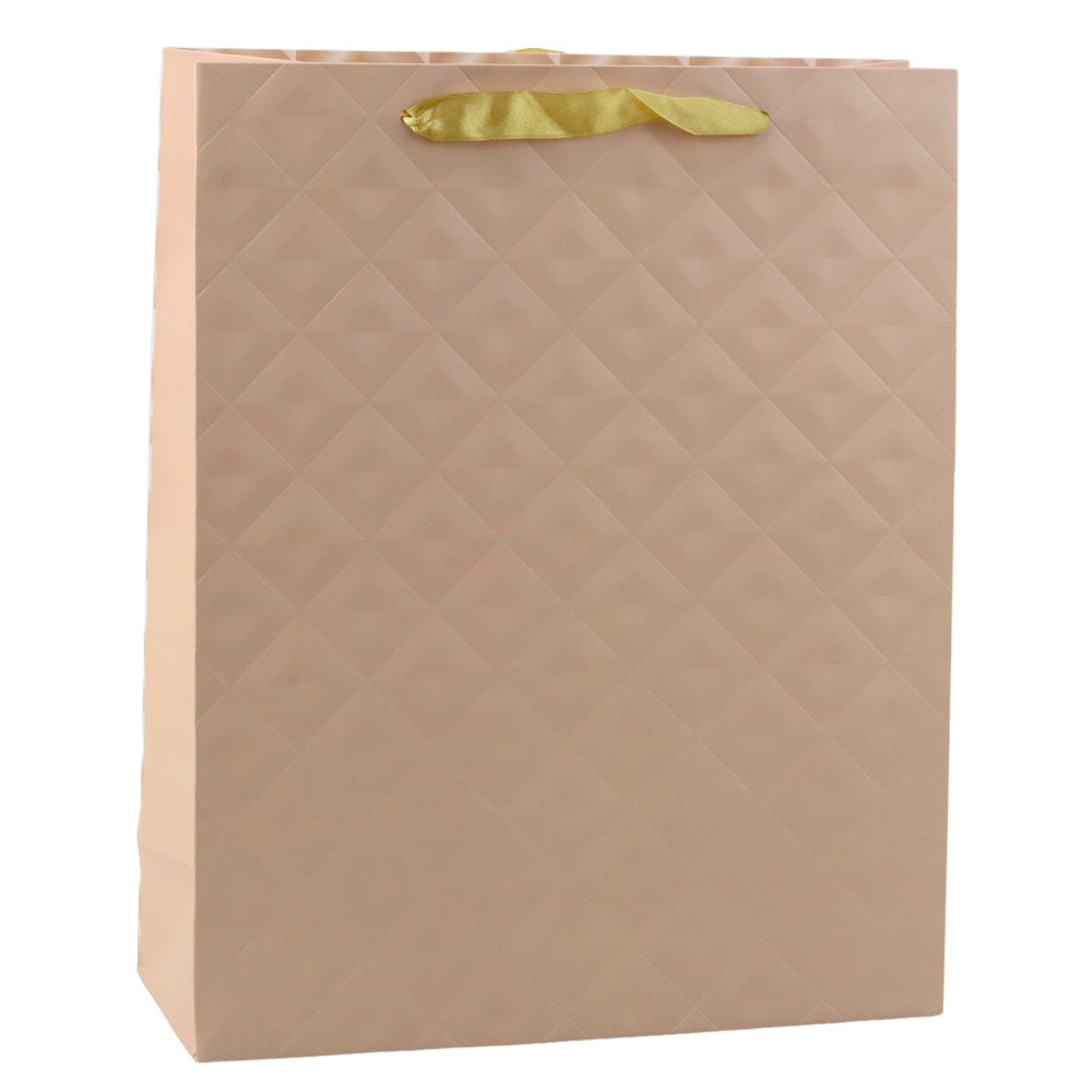 Dárková taška reliéfní 32x26x10 cm – světle béžová