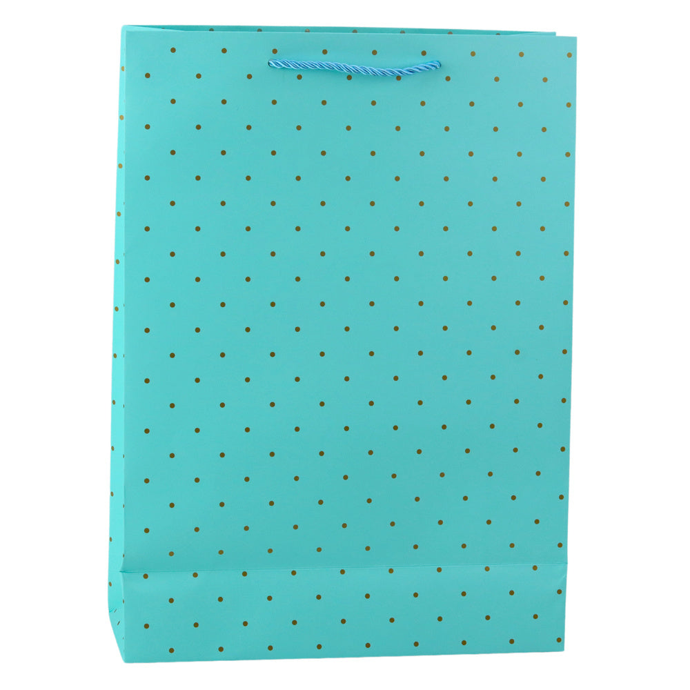 Dárková taška se zlatými puntíky – 41x30x12 cm kartonová