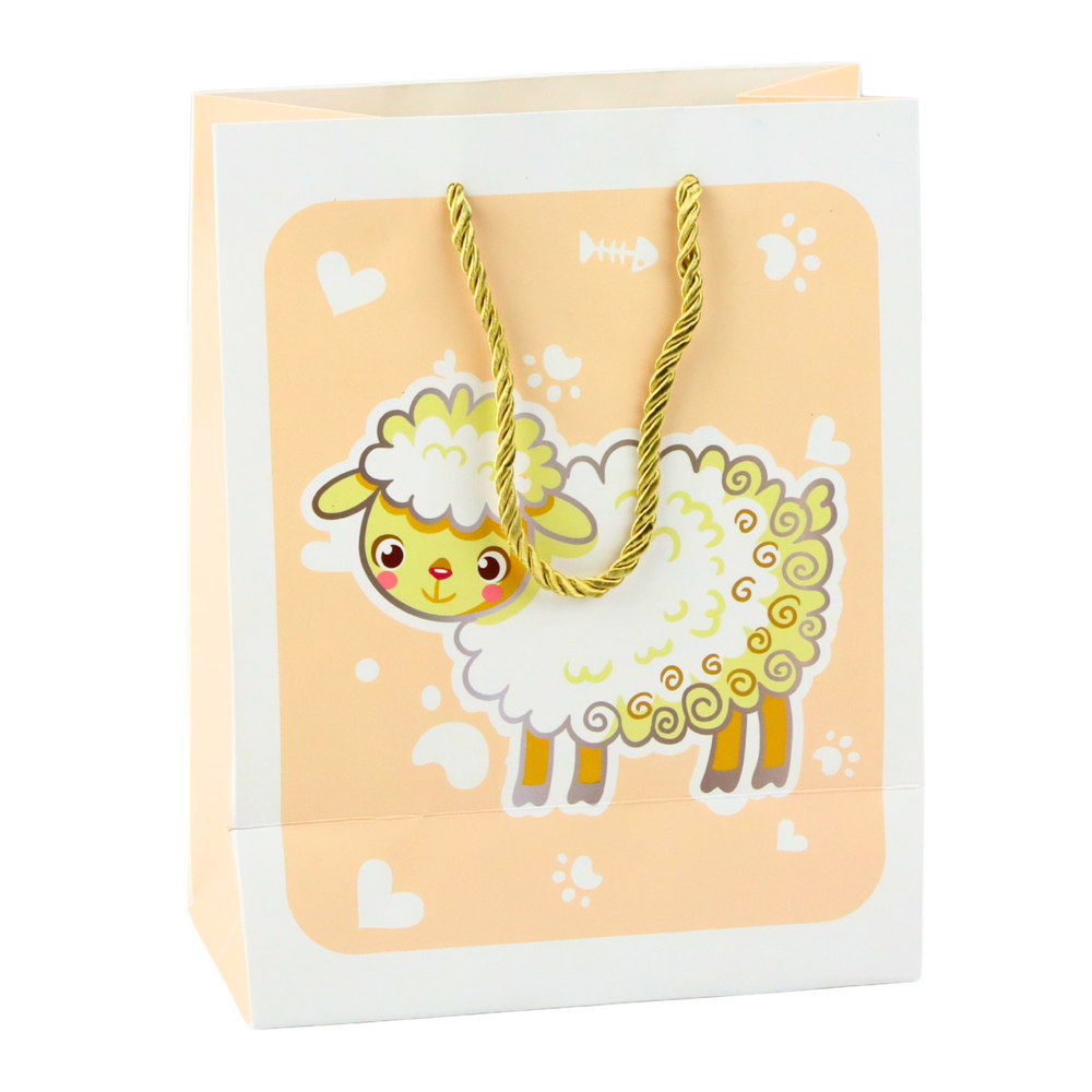 Dárková taška se zvířátky 3D pastelová – 23x18x10cm