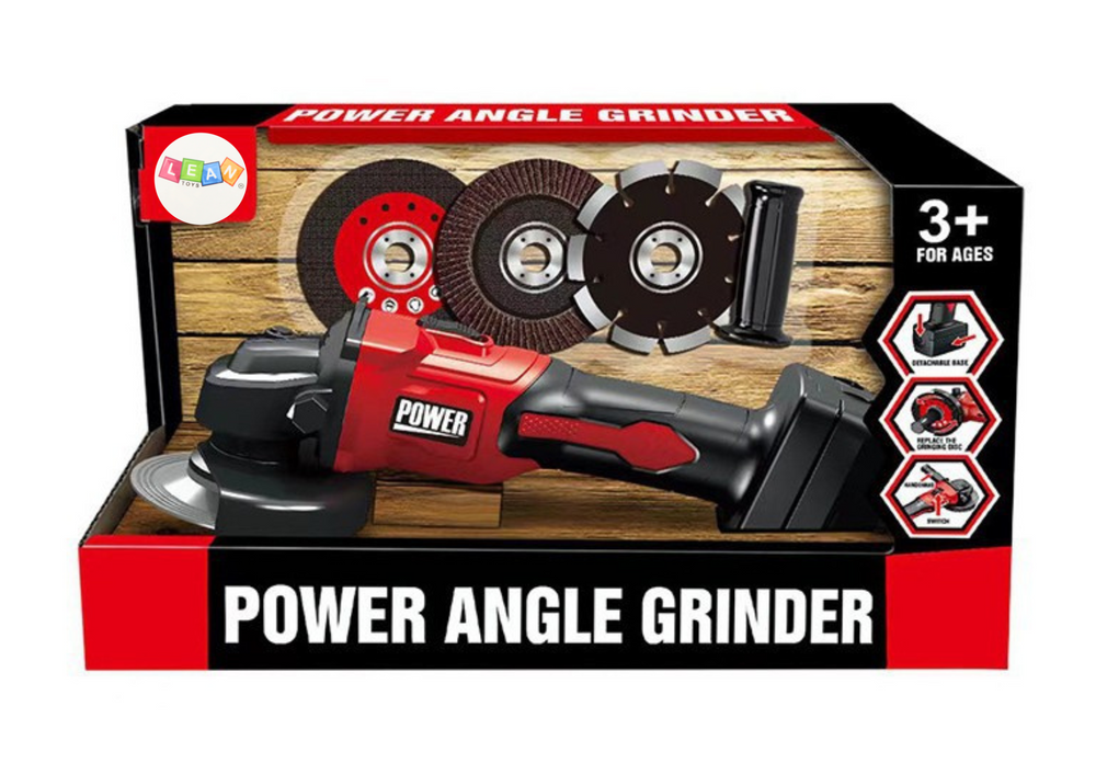 Dětská bruska s výměnnými kotouči a světlem červená na baterie