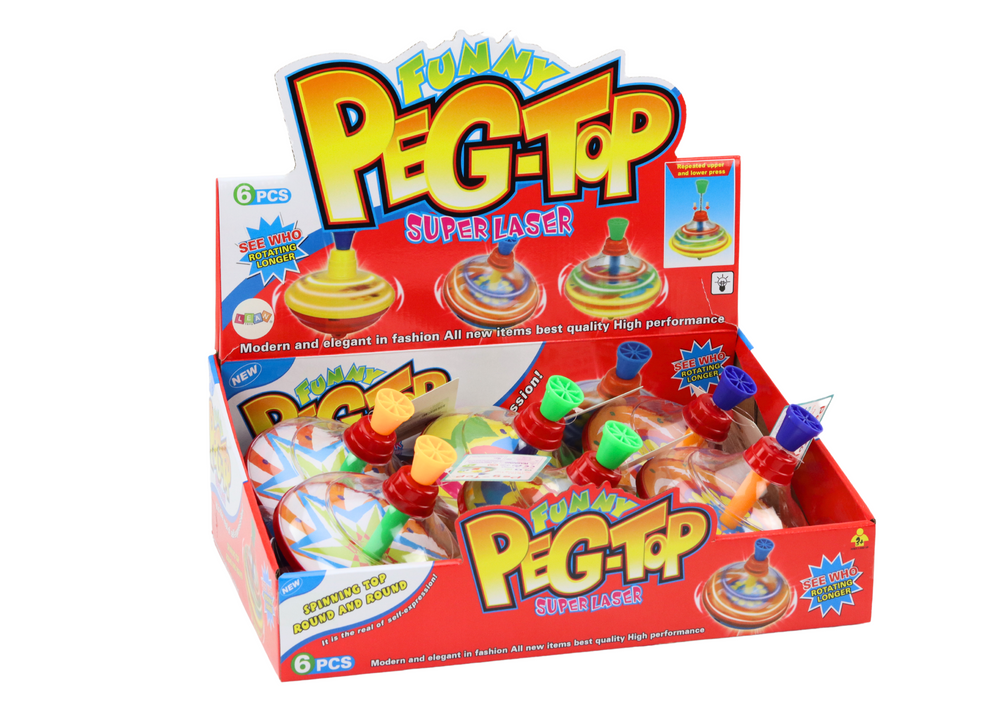 Dětská káča tradiční točivá – s optickými vzory 15x14cm