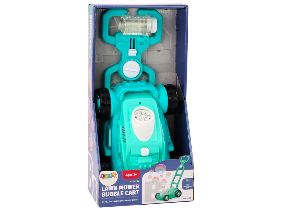 Dětská kosačka na mýdlové bubliny s rukojetí modrá