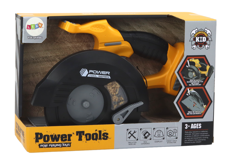 Dětská okružní pila se zvuky – realistický design | žlutá
