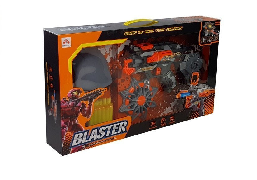 Dětská pistole na pěnové šipky s maskou a 10 náboji