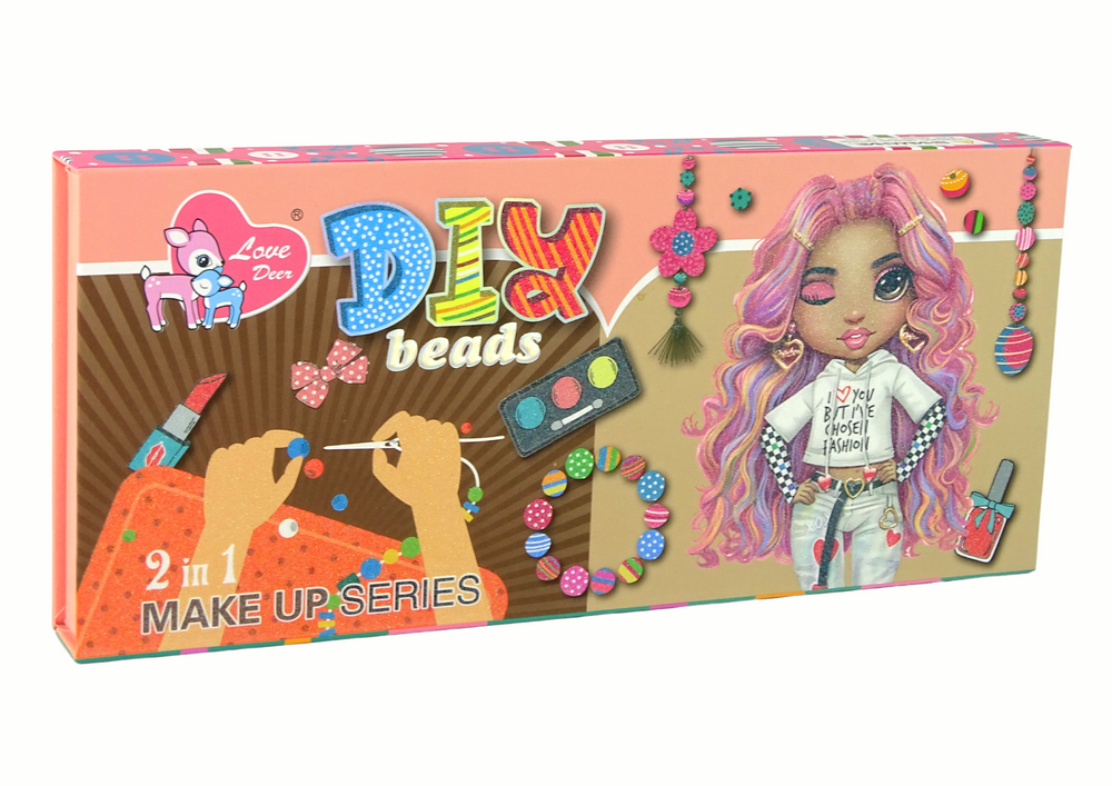 Dětská sada na výrobu šperků a make up 2v1 – 100 prvků