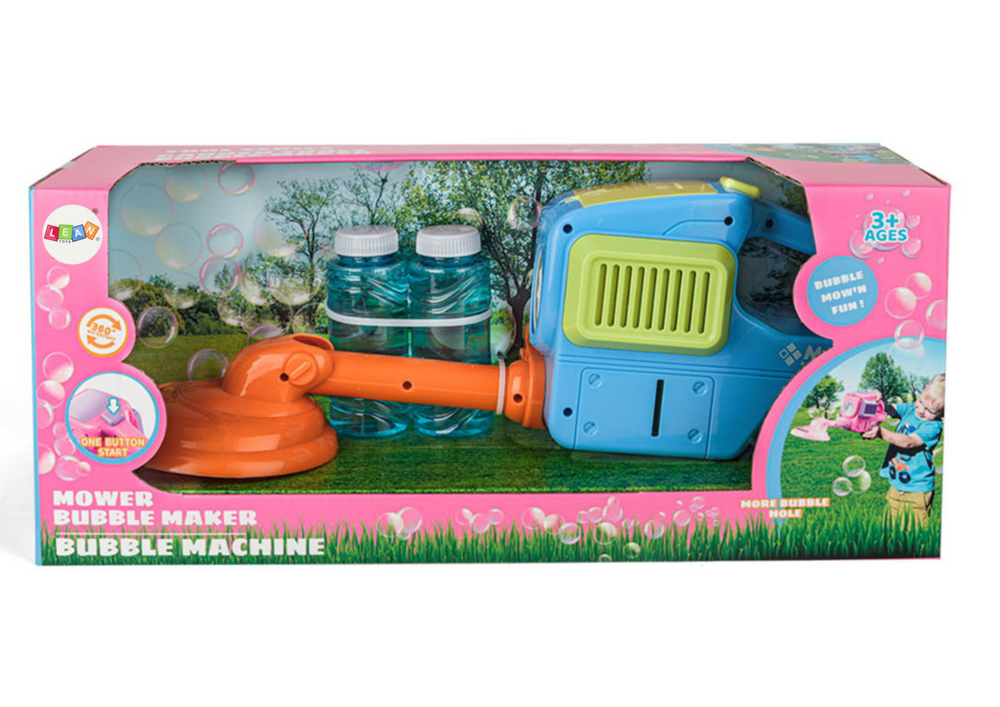 Dětská sekačka na bubliny s generátorem a dvěma náplněmi modrá