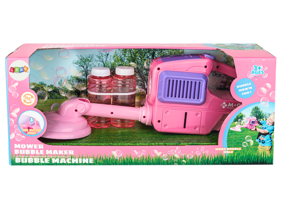 Dětská sekačka na bubliny s generátorem a dvěma náplněmi růžová