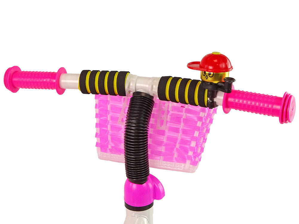 Dětská tříkolka PRO100 – s košíkem a EVA koly | růžová