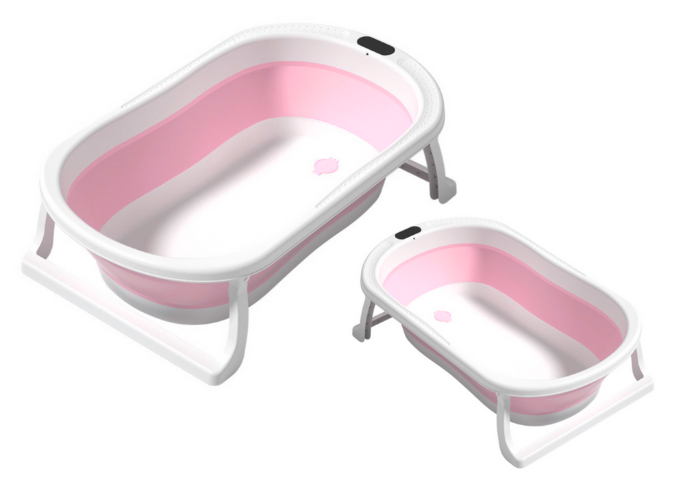 Dětská vanička skládací s protiskluzovými nožičkami růžová