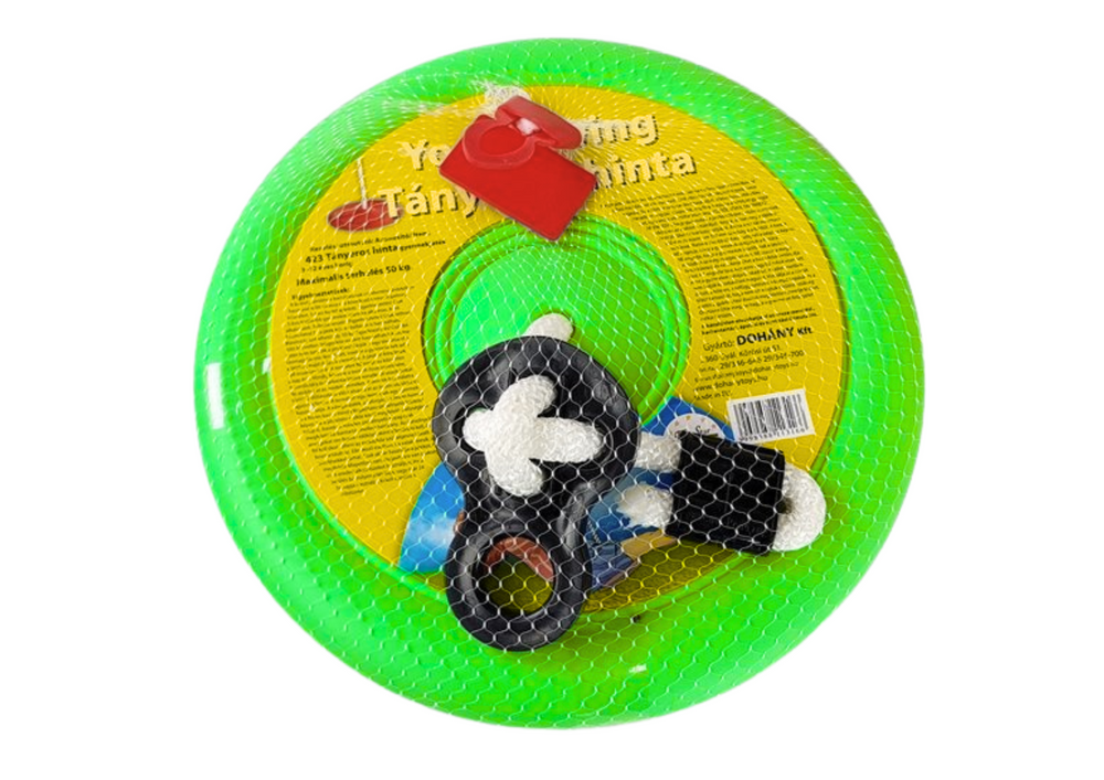 Dětská zahradní houpačka talíř 28 cm s lanem zelená