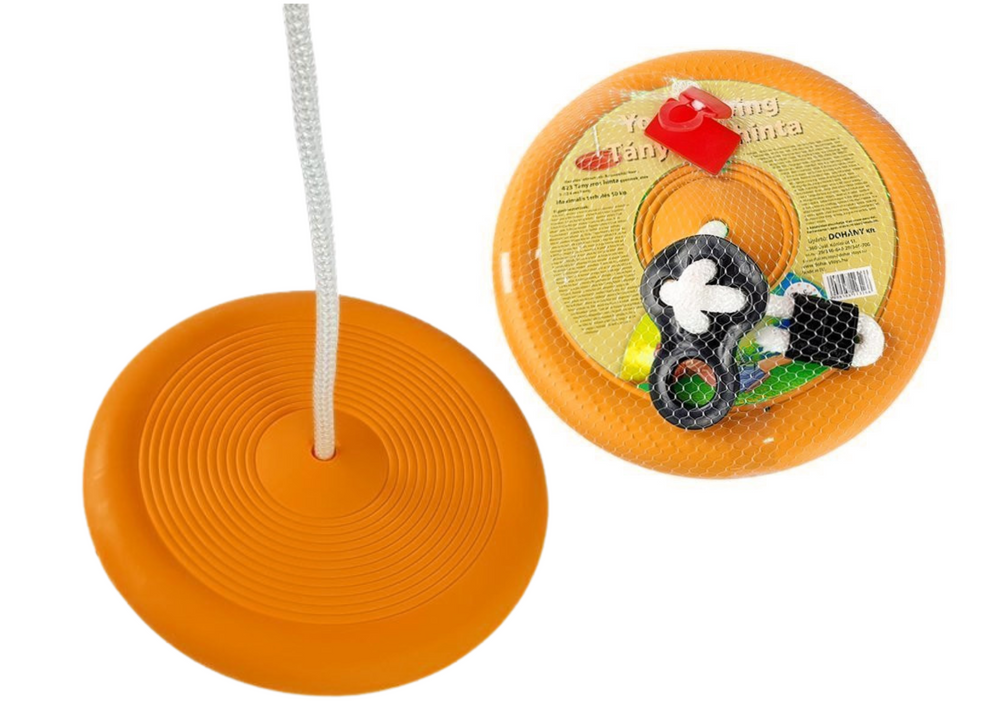 Dětská zahradní houpačka talíř – průměr 28 cm | oranžová