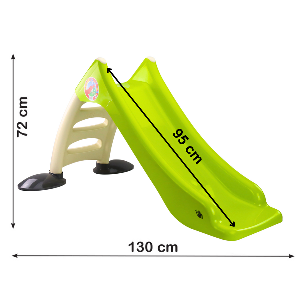 Dětská zahradní skluzavka 75 cm – s žebříkem | limetkově zelená