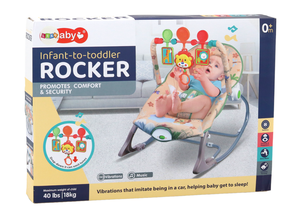 Dětské houpací lehátko 3v1 – s vibrací a zvuky | růžové