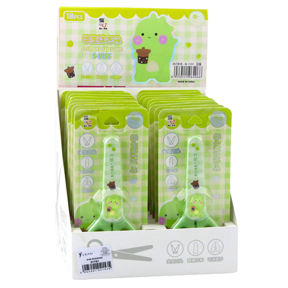 Dětské nůžky s ochranným krytem 14cm ergonomické zelené