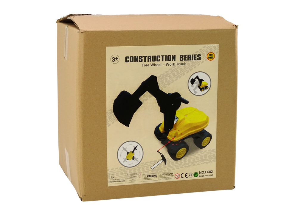 Dětský bagr s pohyblivou lžící a otočením 360° žlutý