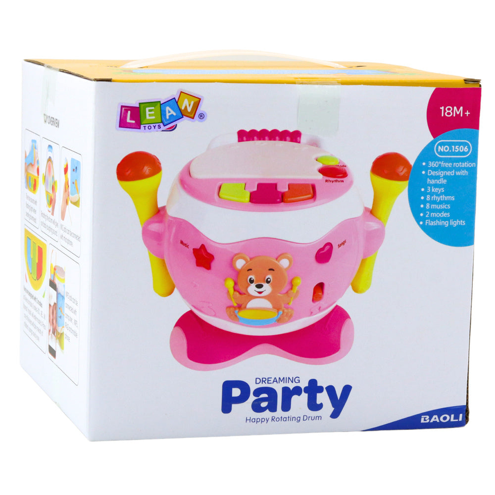 Dětský bubínek interaktivní s mikrofonem světla zvuky modrý