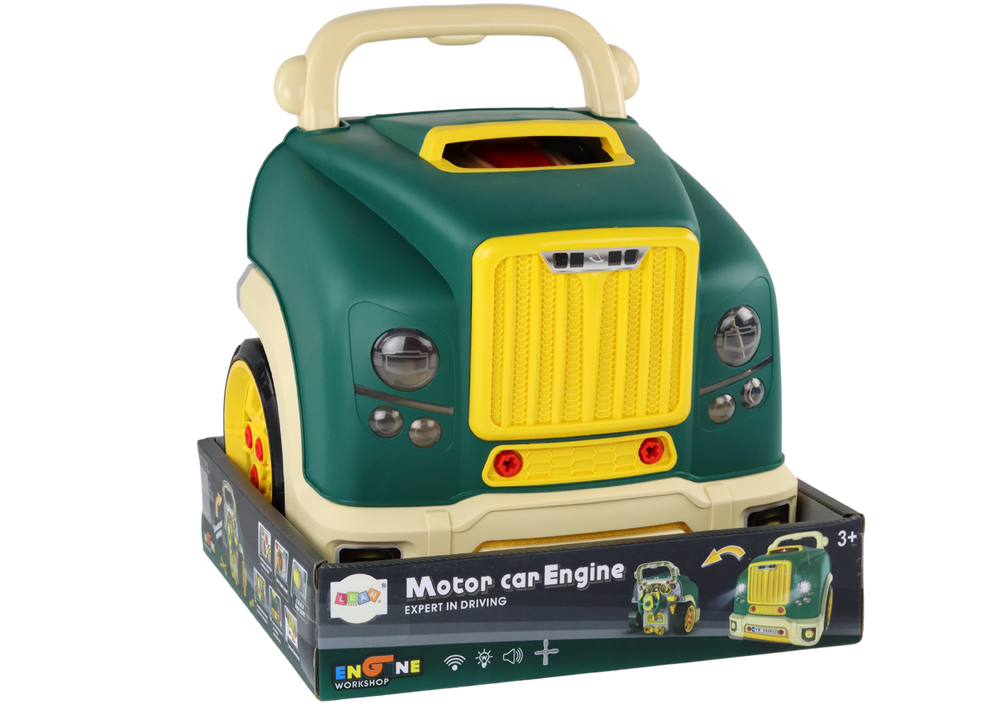 Dětský dílenský nákladák – k rozkrucování s nářadím | zelený