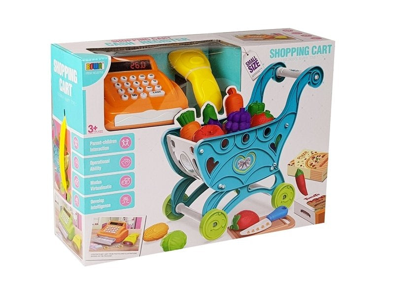Dětský obchod s pokladnou – vozík a potraviny | hračka