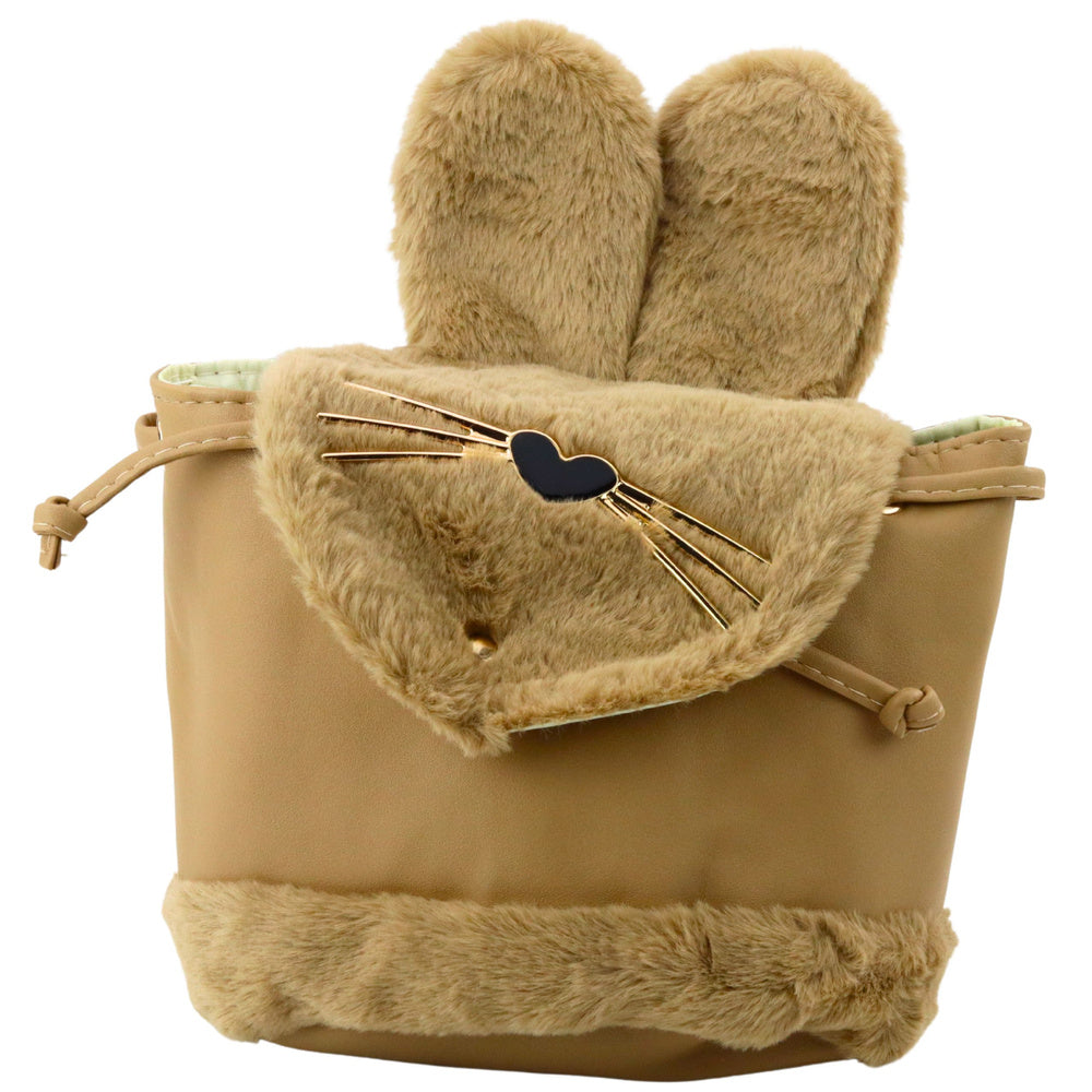 Dětský plyšový batoh se zajíčími ušima – béžový 22cm