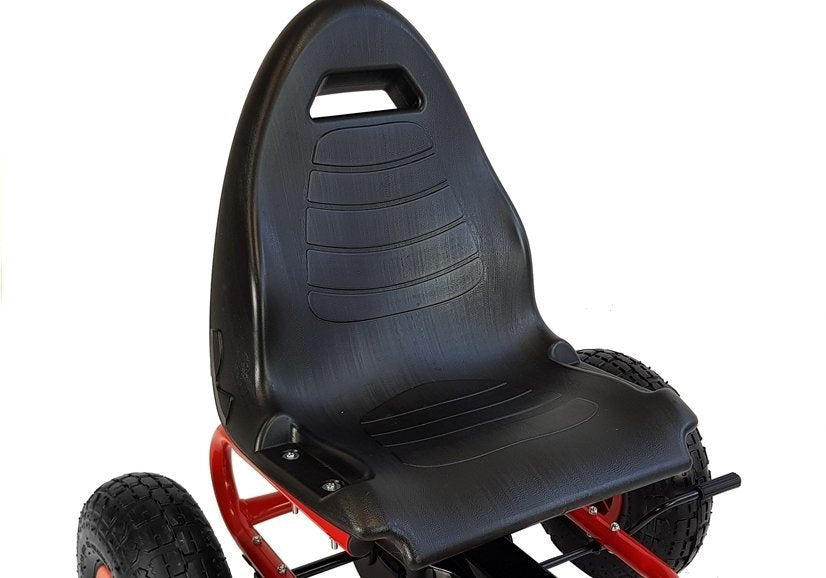 Dětský šlapací gokart s pedály a ruční brzdou červený