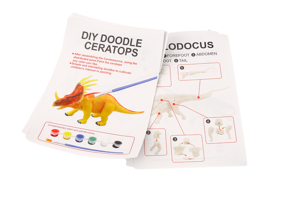 Dinosauří vejce k malování s barvami a štětci DIY zelené