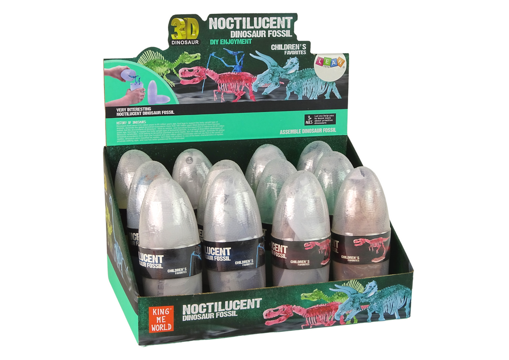 Dinosauří vejce s figurkou krystalového skeletu – 15cm