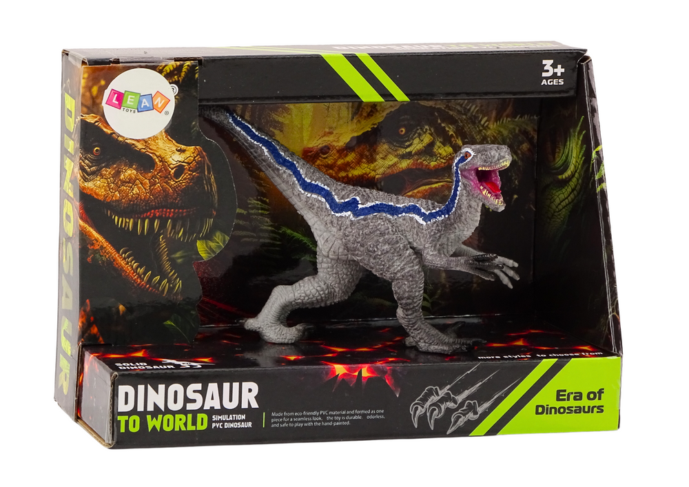 Dinosaurus figurka Velociraptor sběratelská šedá