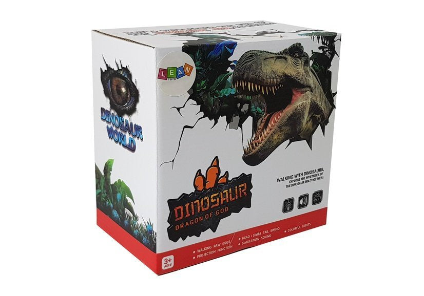 Dinosaurus na baterie s projektorem a zvuky pohyblivý zelený