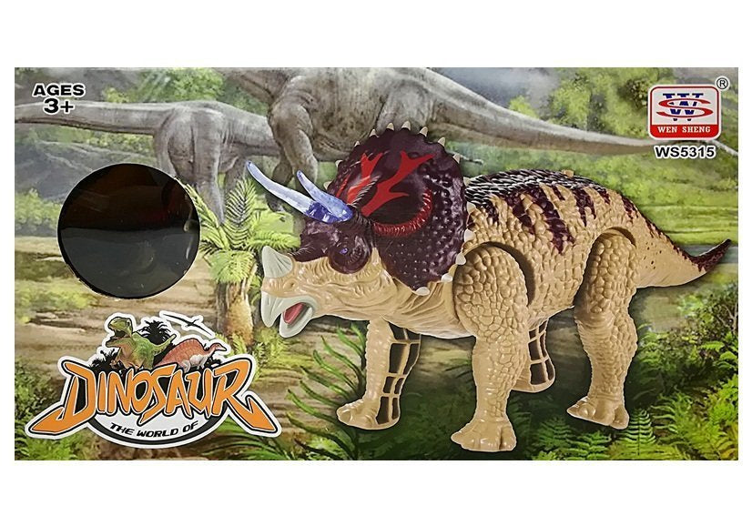 Dinosaurus Triceratops na baterie se světly a zvuky zelený