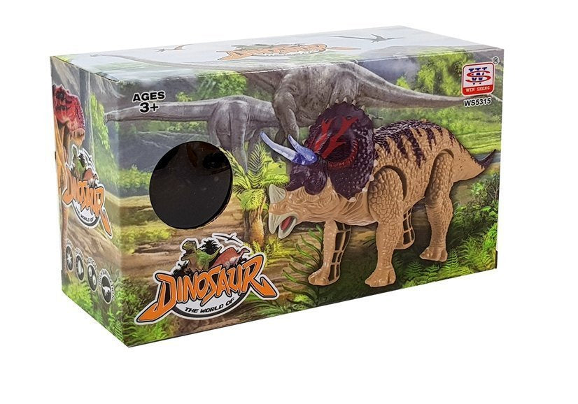 Dinosaurus Triceratops na baterie se světly a zvuky žlutý