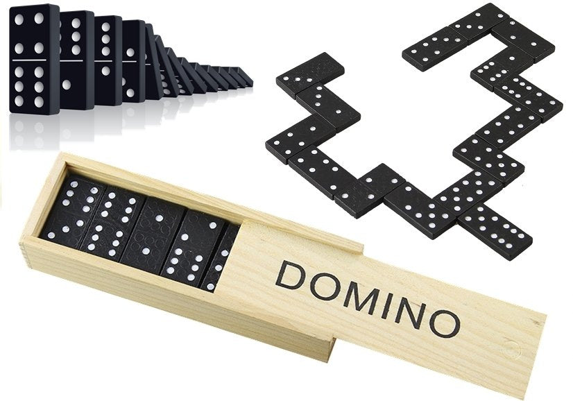 Domino hra v dřevěné krabičce 28 kostek