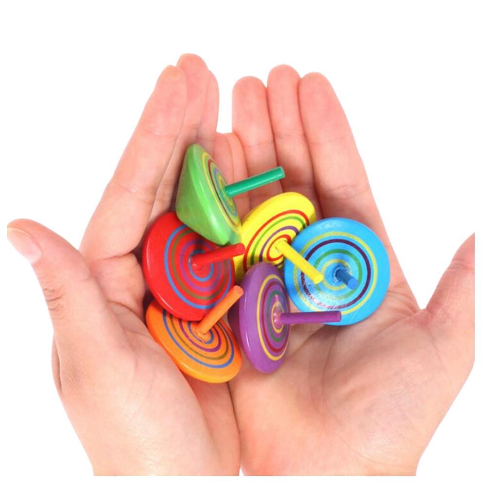 Dřevěná káča zručnostní hračka 4cm kolorová