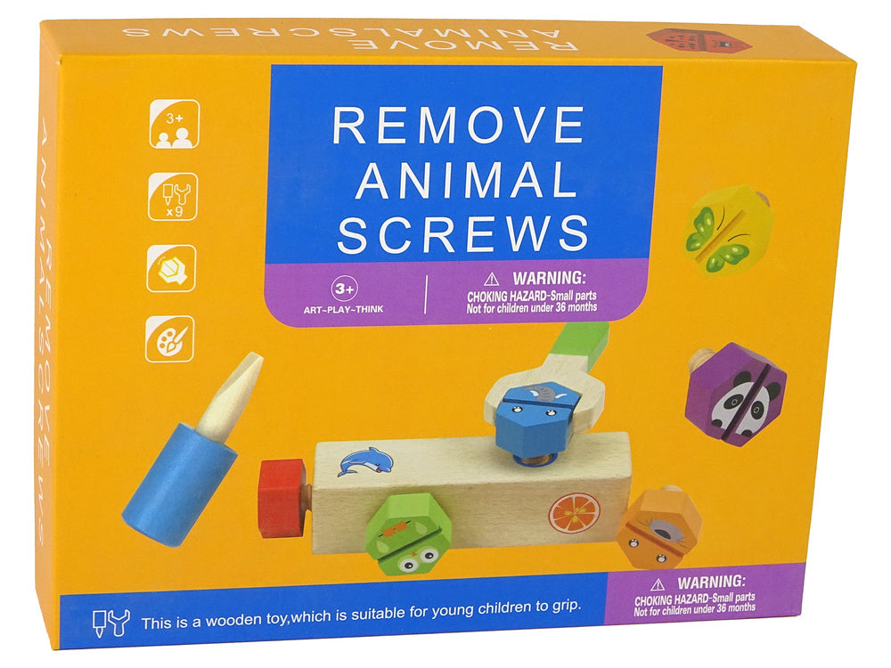 Dřevěná sada nářadí se šrouby – pro děti | šroubovák