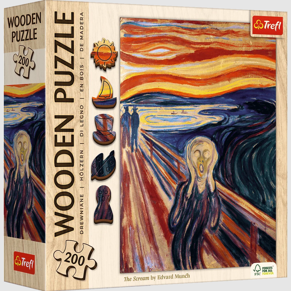 Dřevěné puzzle 200 dílků Křik Edvard Munch – Trefl 20252