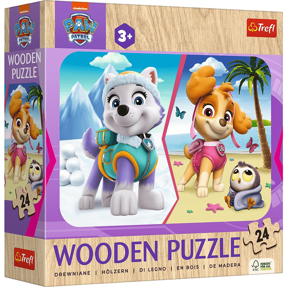 Dřevěné puzzle 24 dílků Holčičí Paw Patrol – Trefl