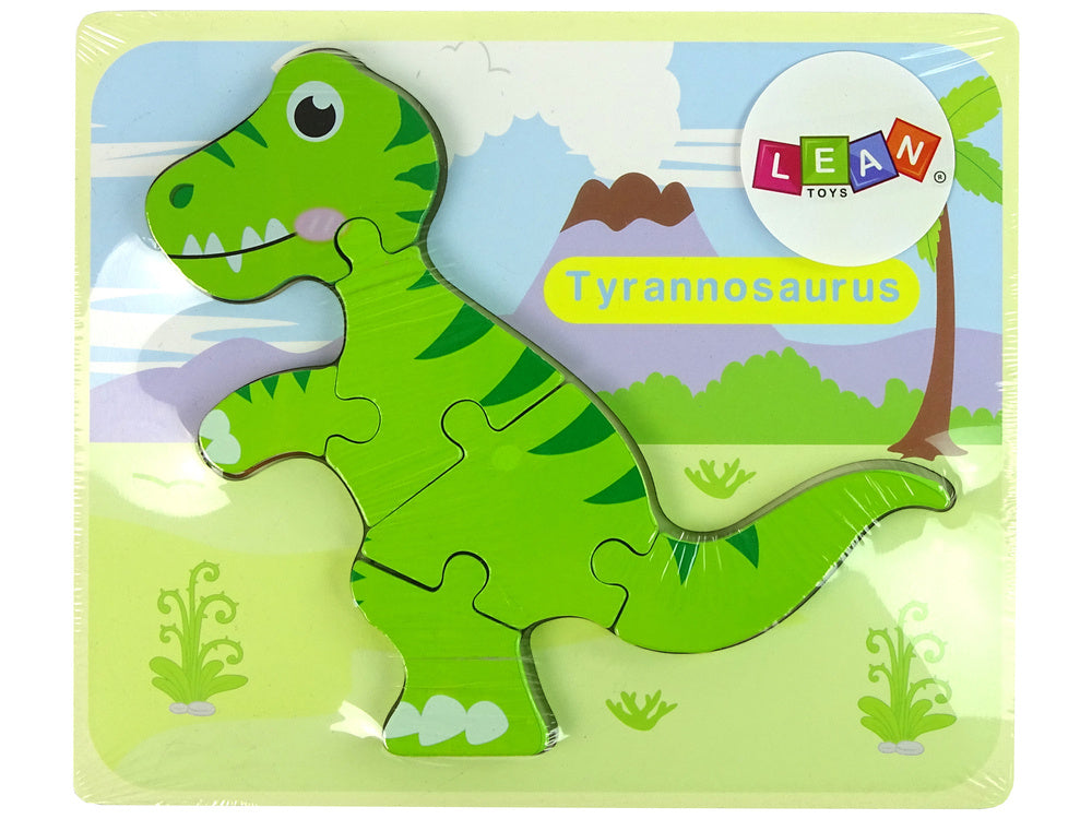 Dřevěné puzzle dinosaurus Tyrannosaurus Isanosaurus zelené