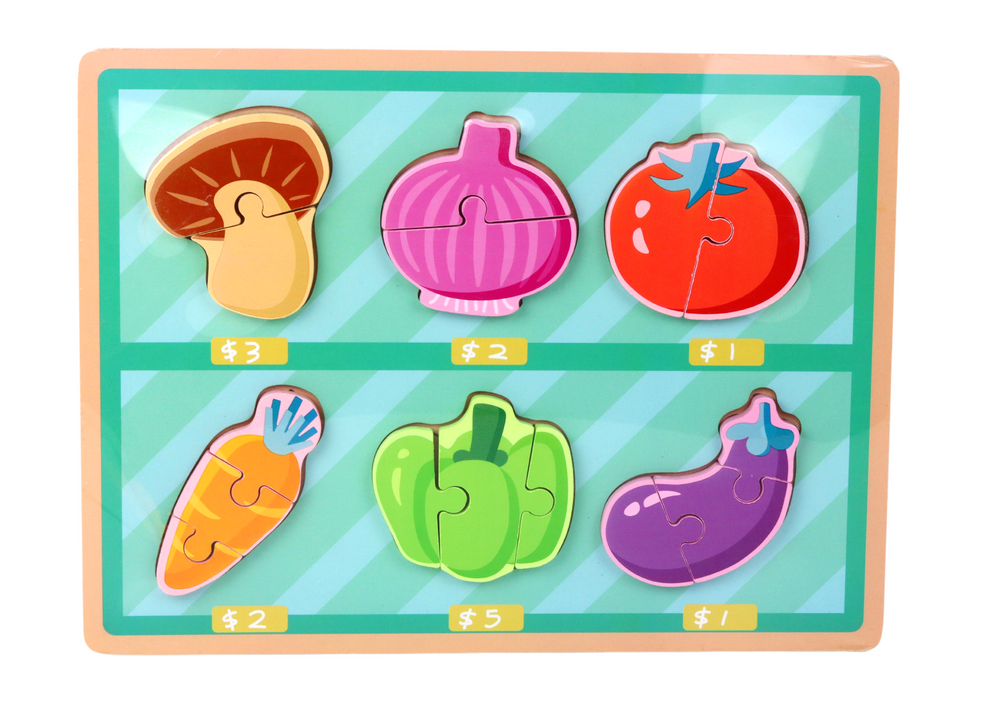 Dřevěné puzzle pro děti barevné – skládačky 30x22cm