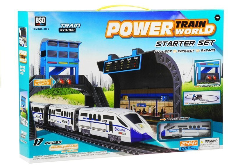 Elektrická vláčková dráha 244 cm s nádražím a vagónem