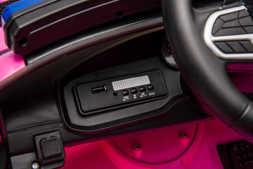 Elektrické auto Dodge Charger policejní růžové na akumulátor