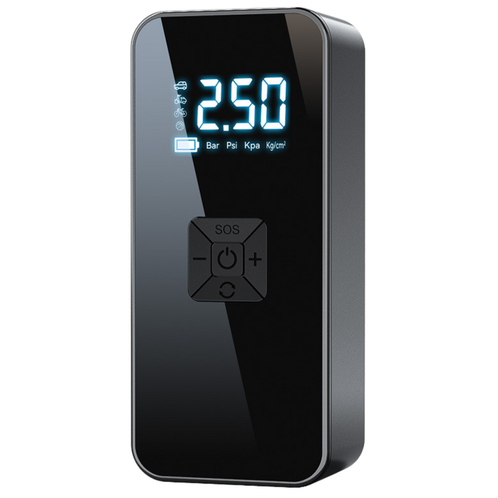 Elektrický mini kompresor přenosný s LED svítilnou 3 koncovky