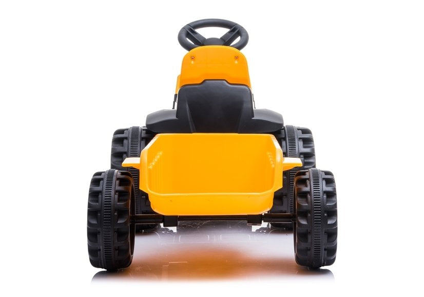 Elektrický traktor s přívěsem na akumulátor žlutý