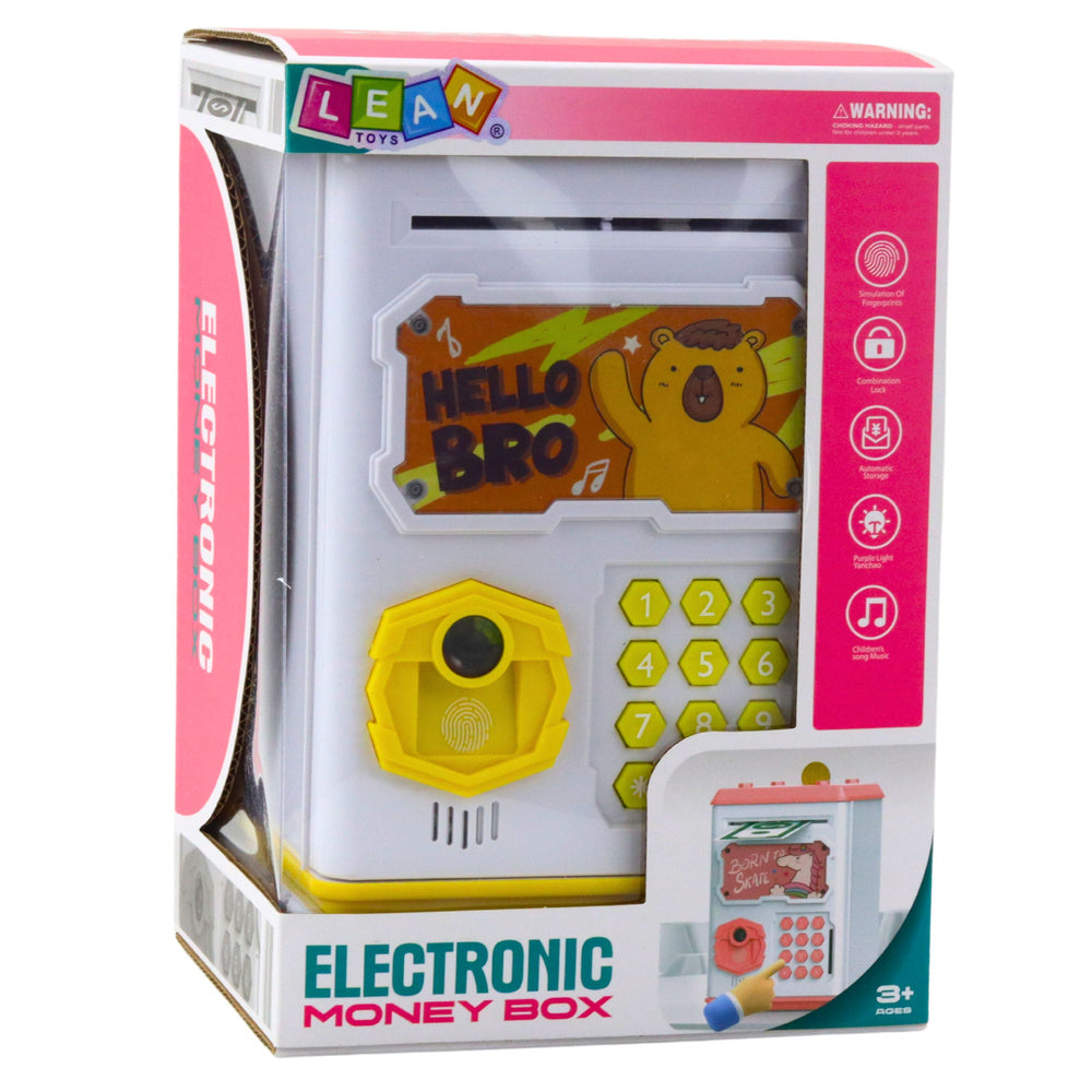 Elektronický trezor kasička s PIN – pro děti Kapibara žlutý