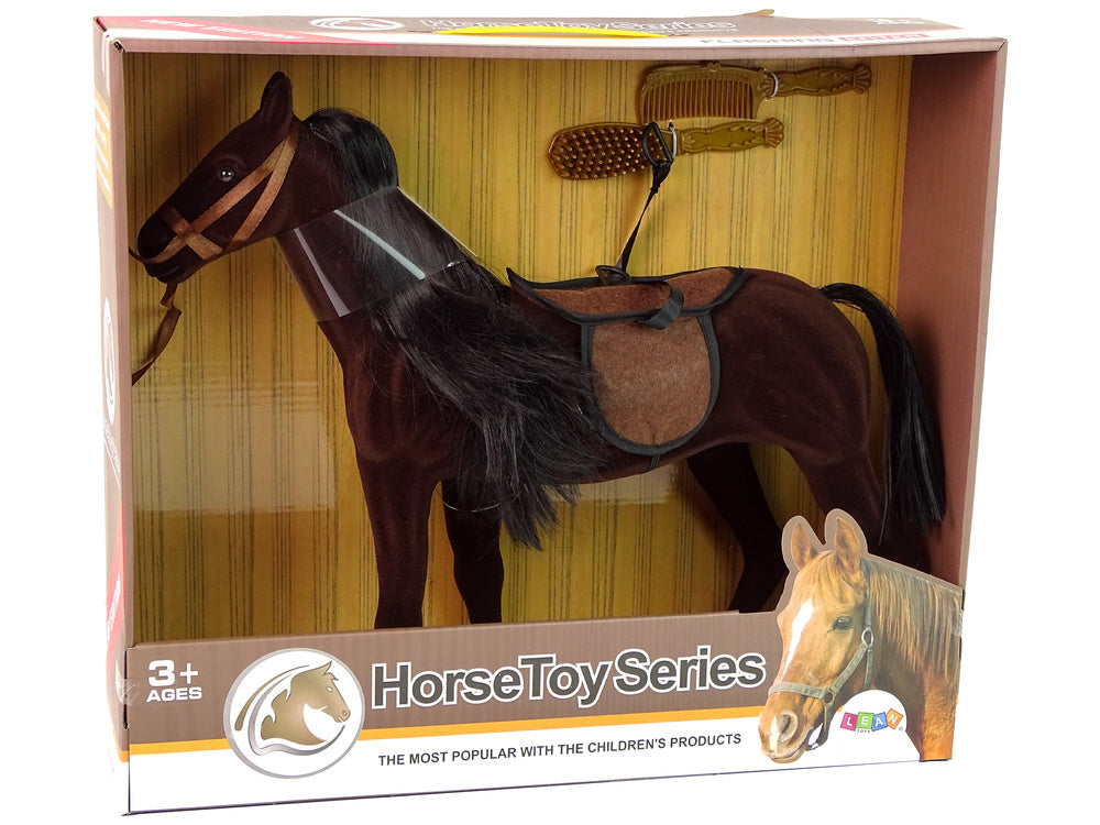 Figurka koně s příslušenstvím – na česání hnědá